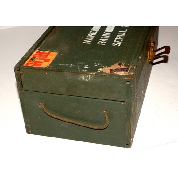 Vintage 1960s GI Joe Wooden Foot Locker Box Military 12" - Picture 5 of 8